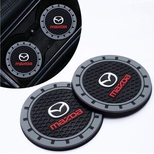 Mazda Car Cup Holder Coasters with Mazda logo set of 2 NWT